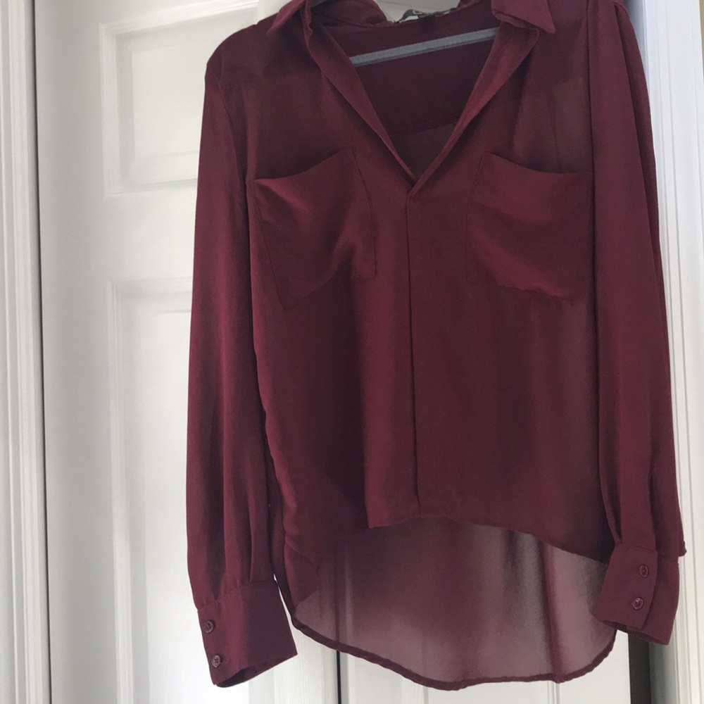 Sheer high to low blouse